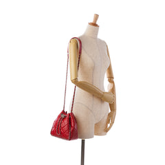 Aged Calfskin Chain Around Drawstring Bucket