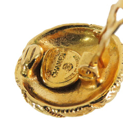 Gold Plated CC Round Clip on Earrings