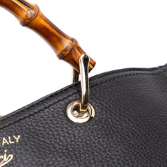 Medium Calfskin Bamboo Shopper Satchel