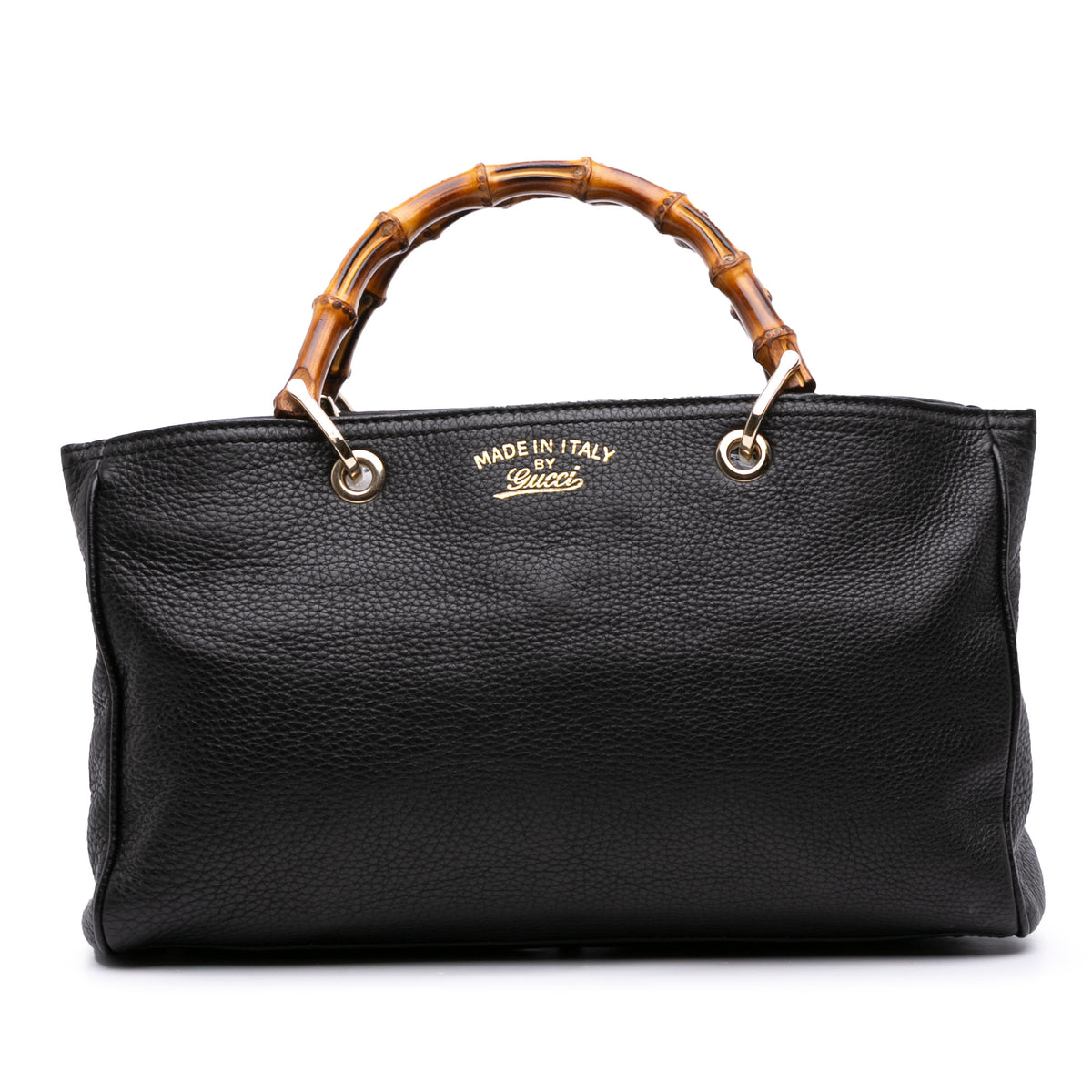 Medium Calfskin Bamboo Shopper Satchel