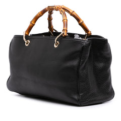 Medium Calfskin Bamboo Shopper Satchel