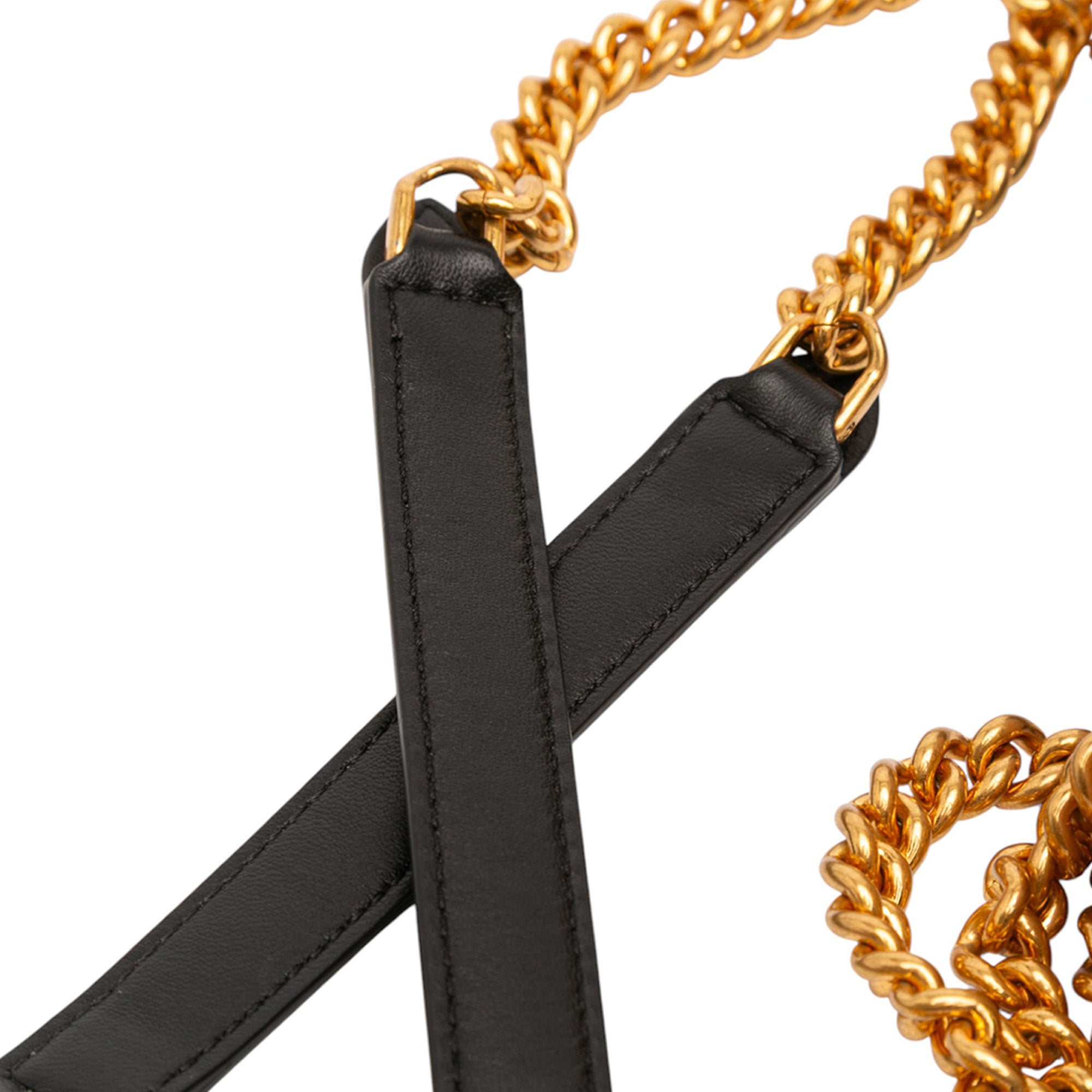 Mini Bicolor Nappa Apolo Chain Baguette Shoulder Bag