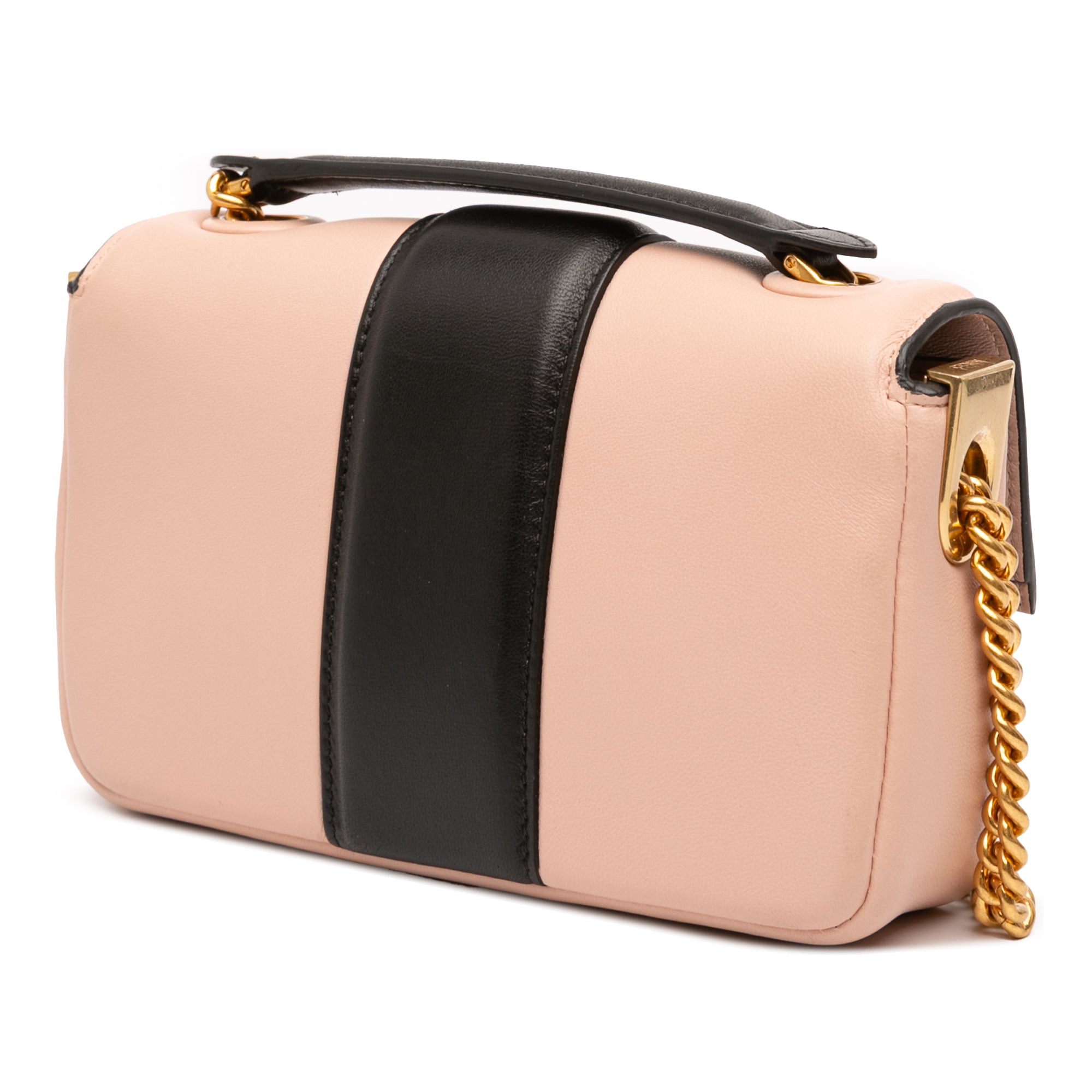 Mini Bicolor Nappa Apolo Chain Baguette Shoulder Bag