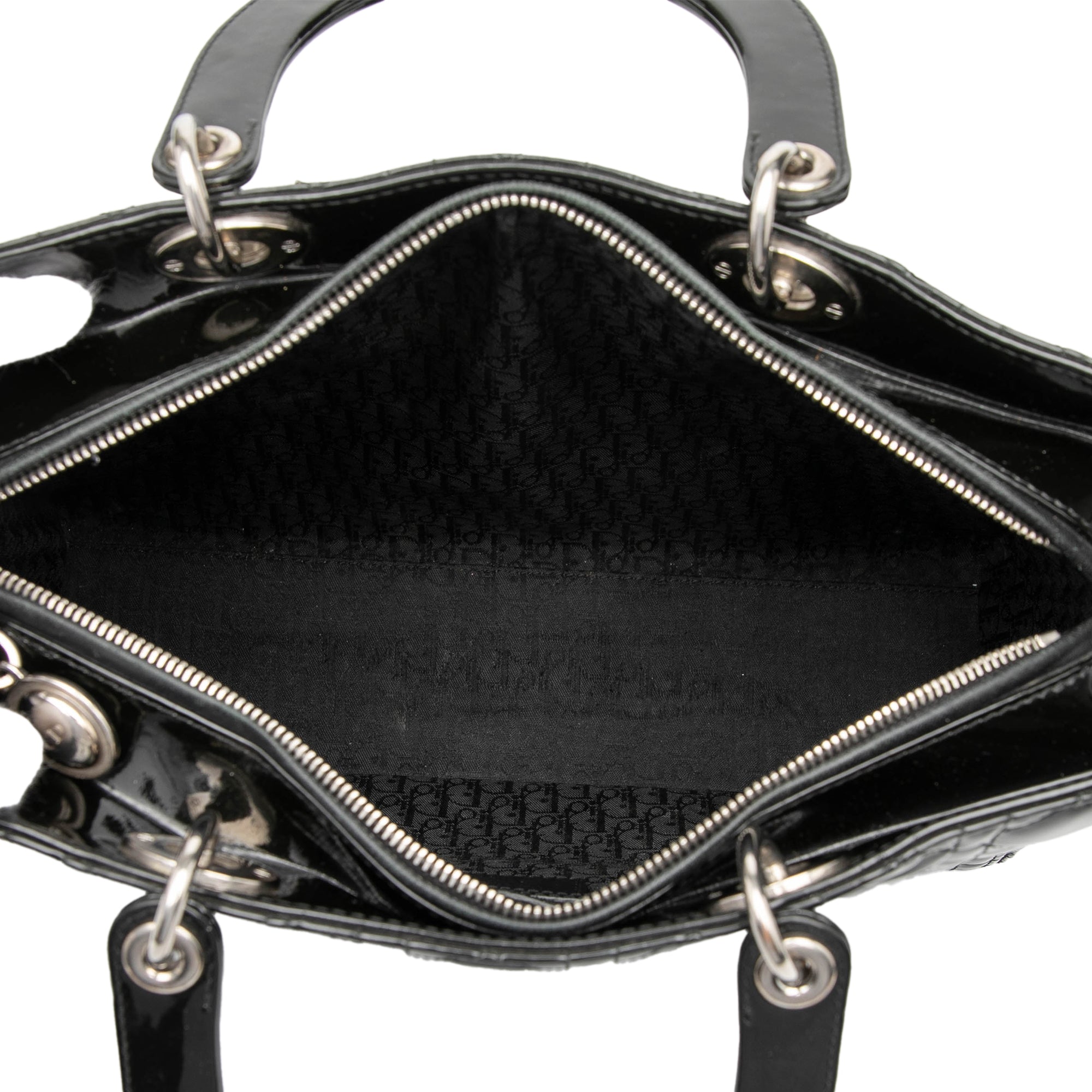 Large Patent Cannage Lady Dior