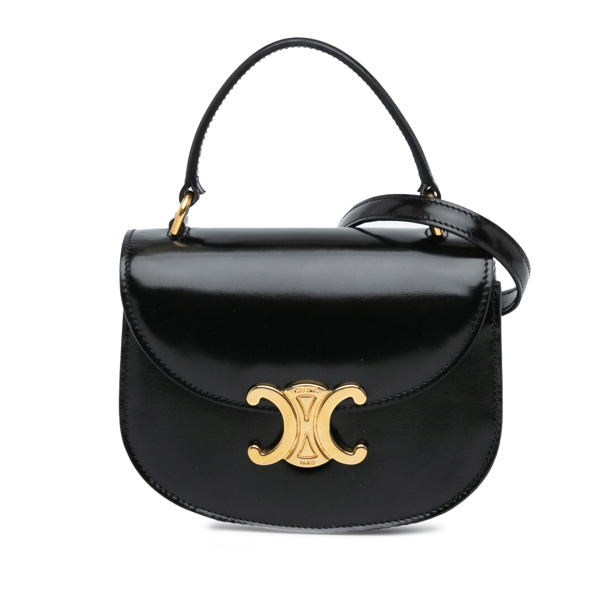 Mini Shiny Calfskin Besace Clea Satchel