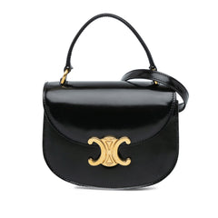 Mini Shiny Calfskin Besace Clea Satchel