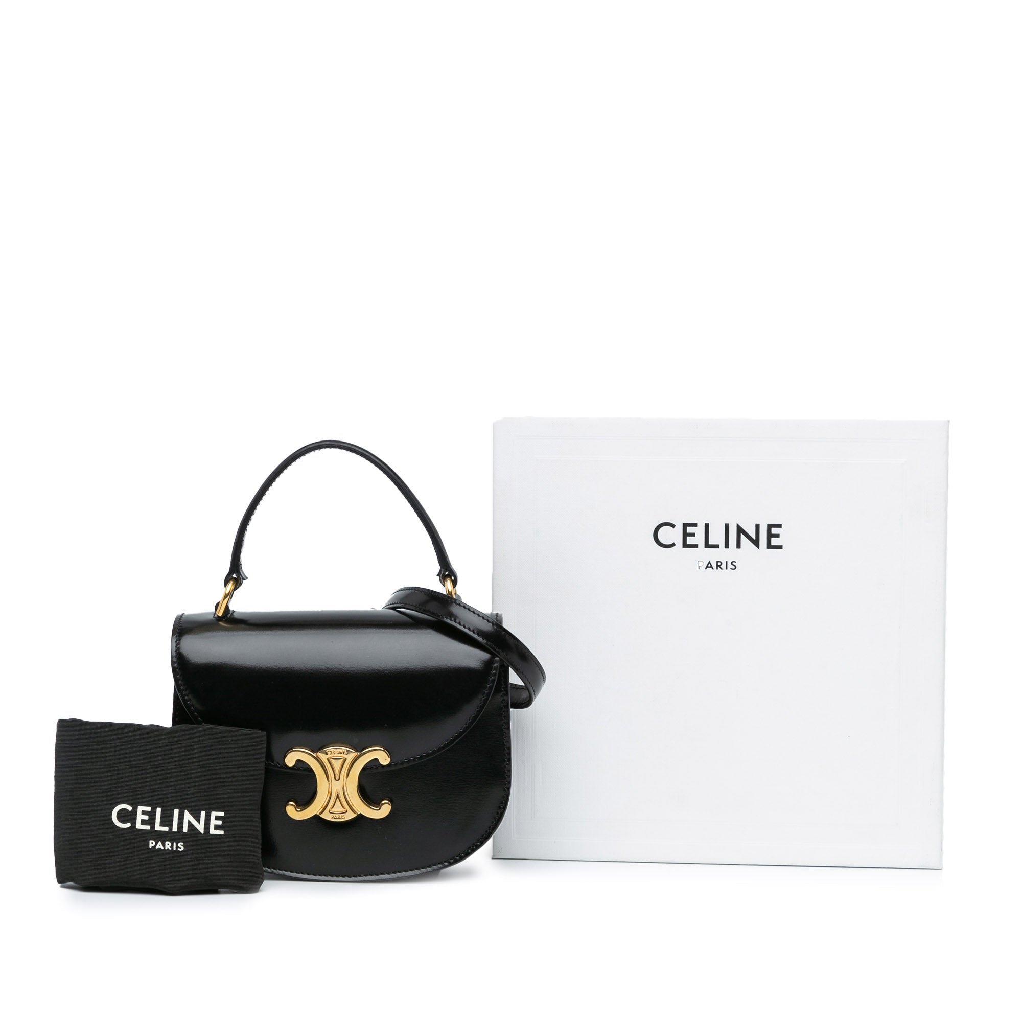 Mini Shiny Calfskin Besace Clea Satchel