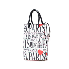 Mini Calfskin Bonjour Paris Shopping Phone Holder