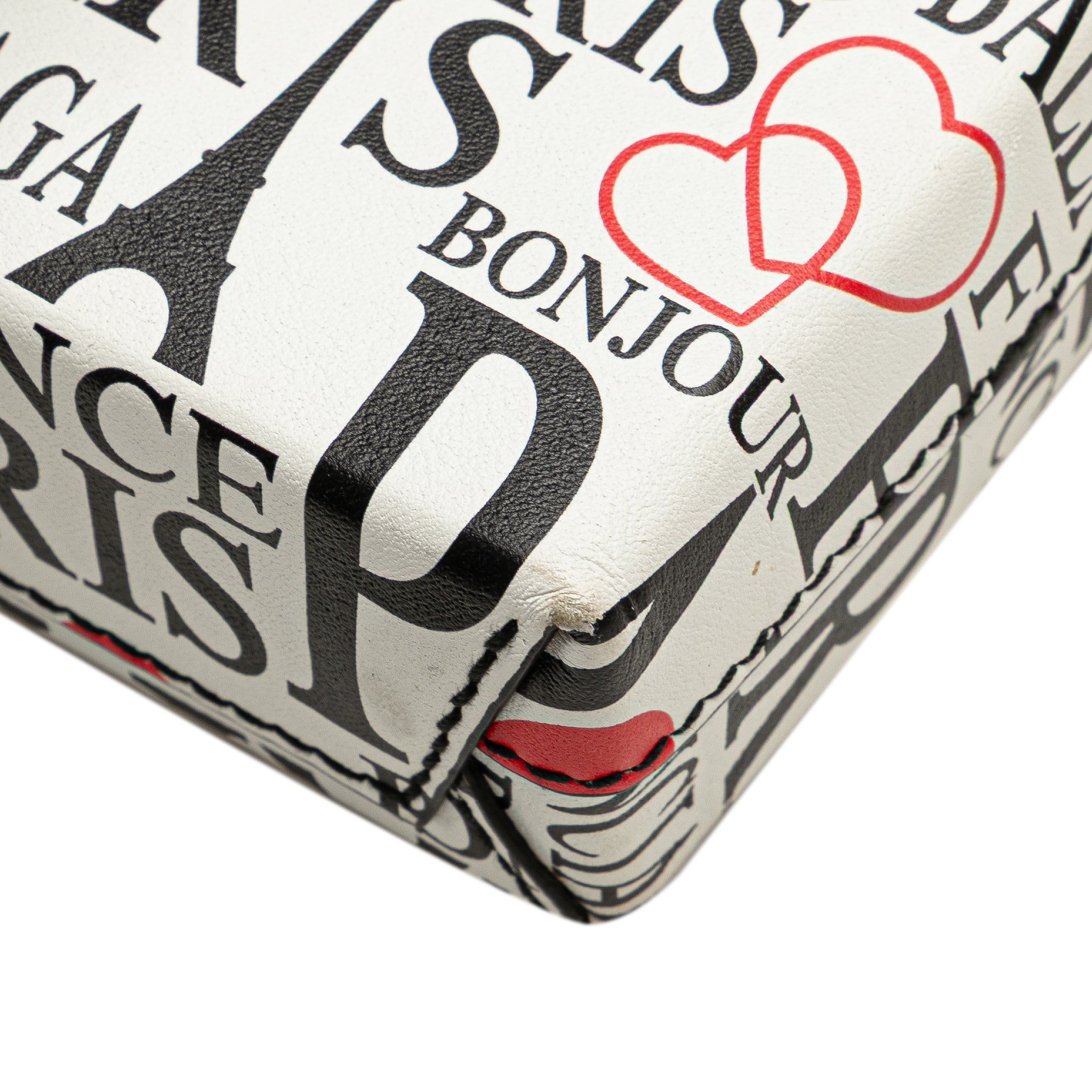 Mini Calfskin Bonjour Paris Shopping Phone Holder