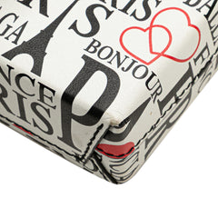 Mini Calfskin Bonjour Paris Shopping Phone Holder