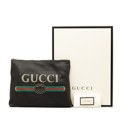 Leather Gucci Logo Clutch Bag_9