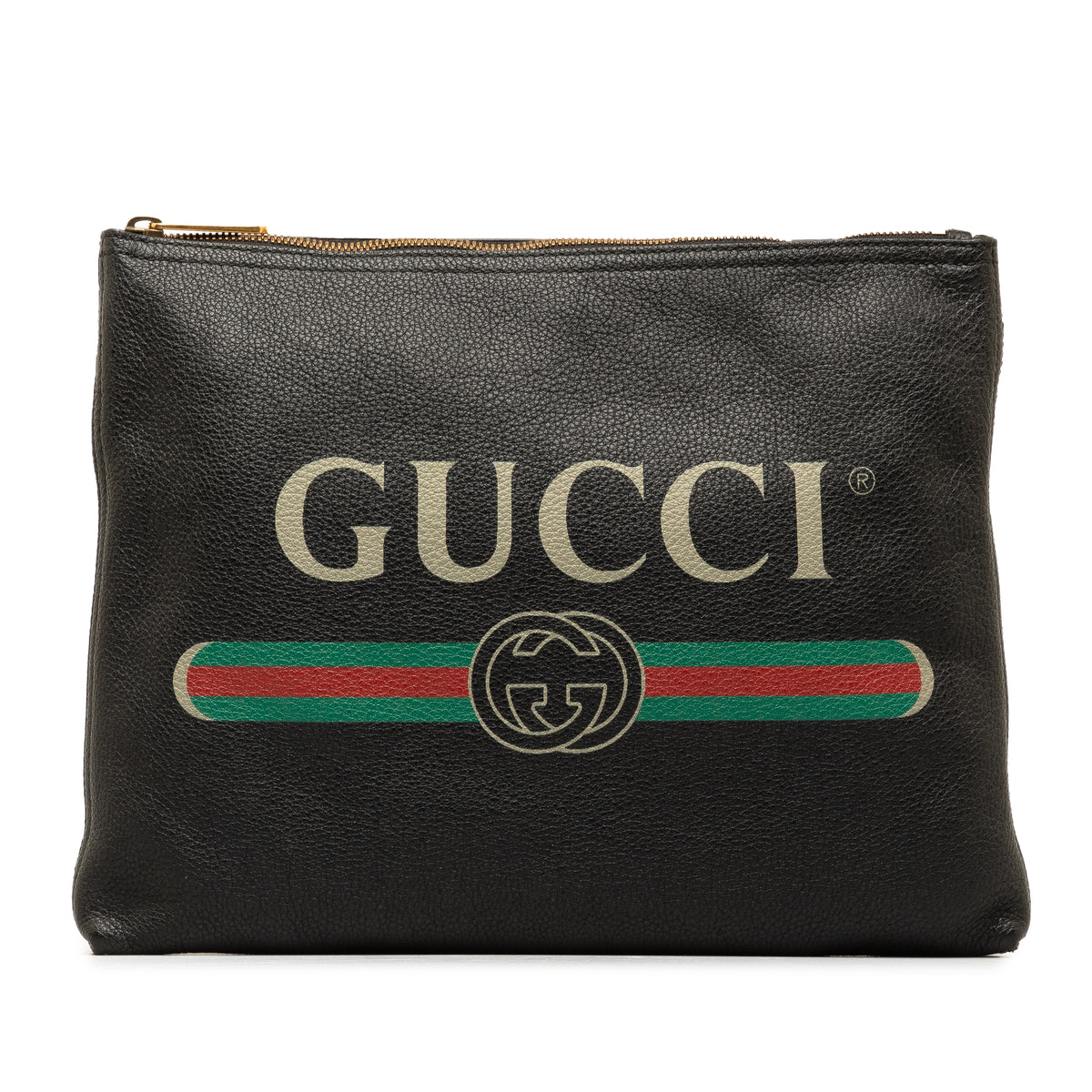 Leather Gucci Logo Clutch Bag_0