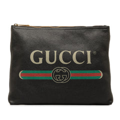 Leather Gucci Logo Clutch Bag_0