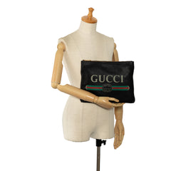 Leather Gucci Logo Clutch Bag_8