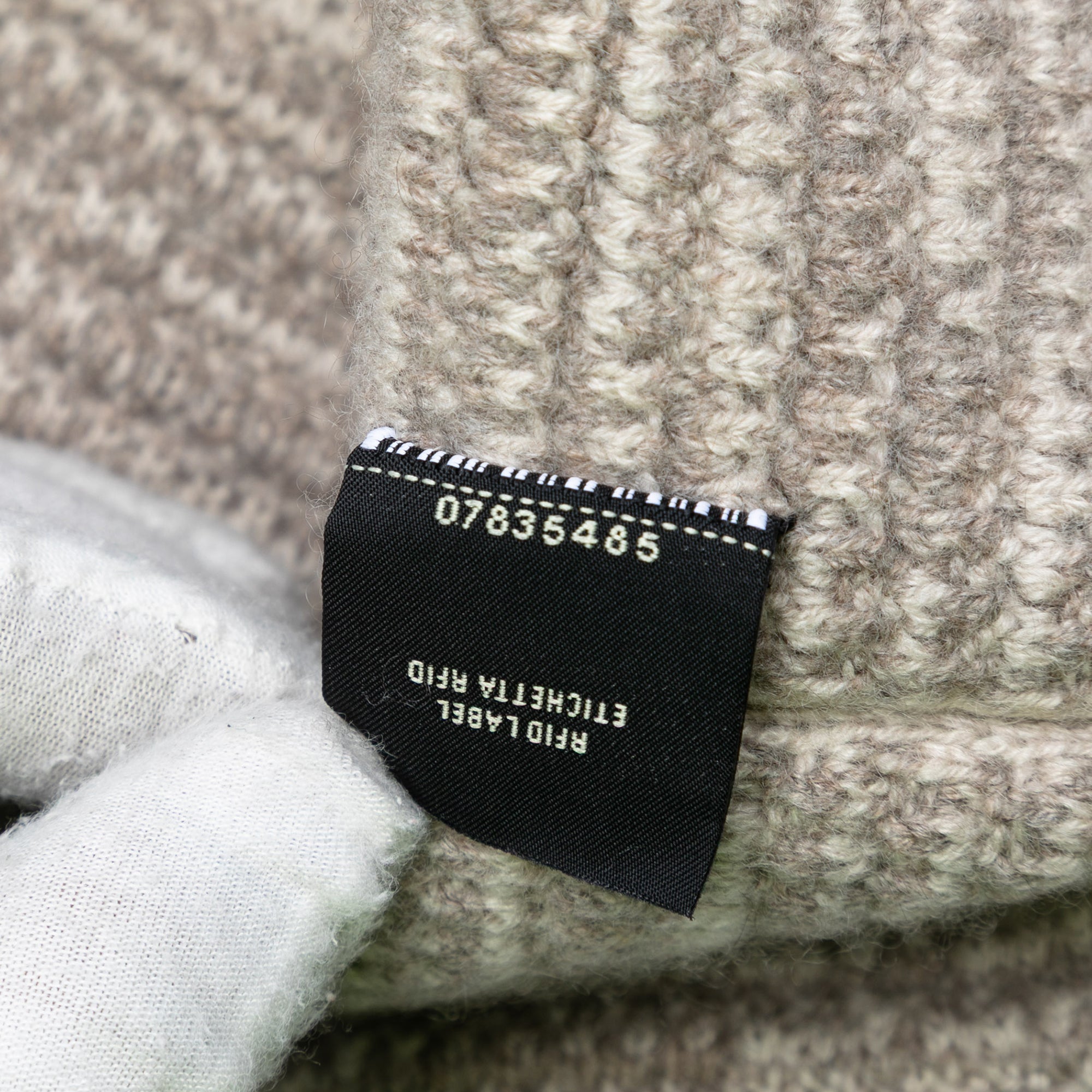 Large Woven Fabric and Calfskin FF Flat Pouch