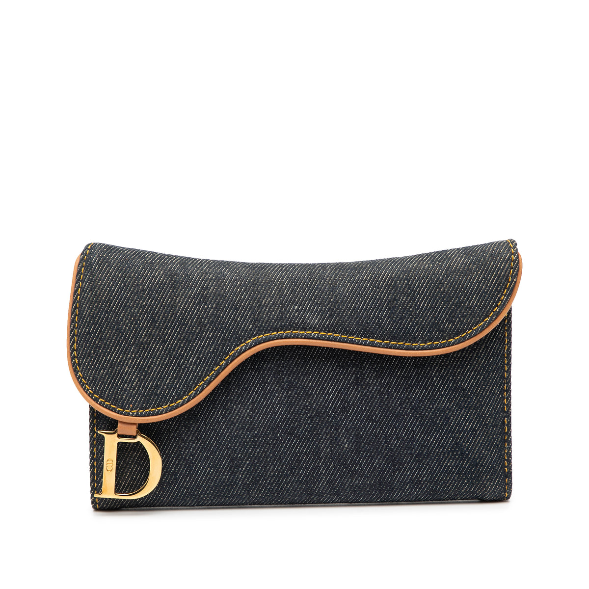 Denim Saddle Trifold Continental Wallet