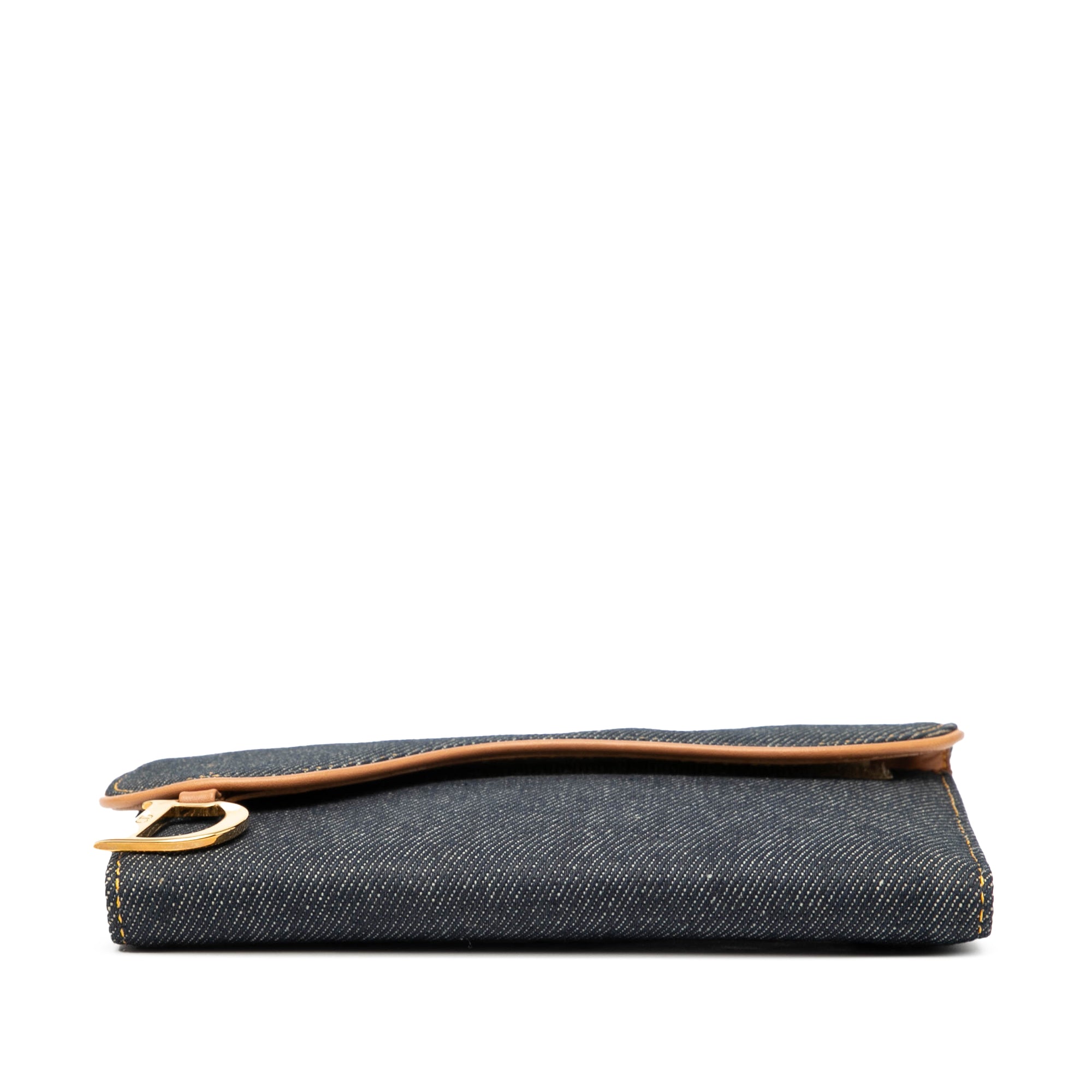 Denim Saddle Trifold Continental Wallet