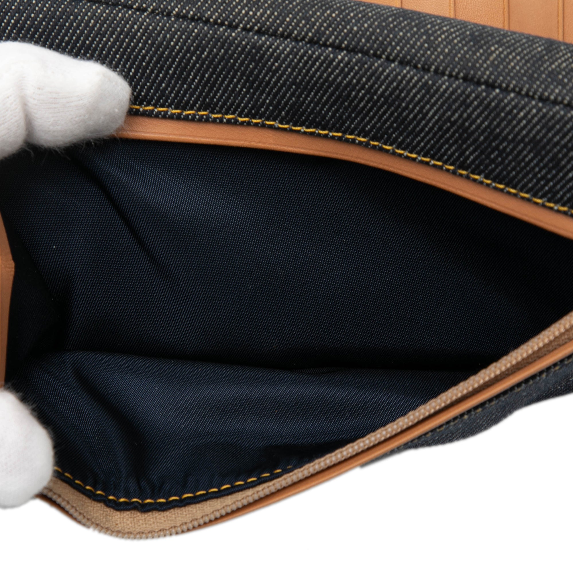 Denim Saddle Trifold Continental Wallet