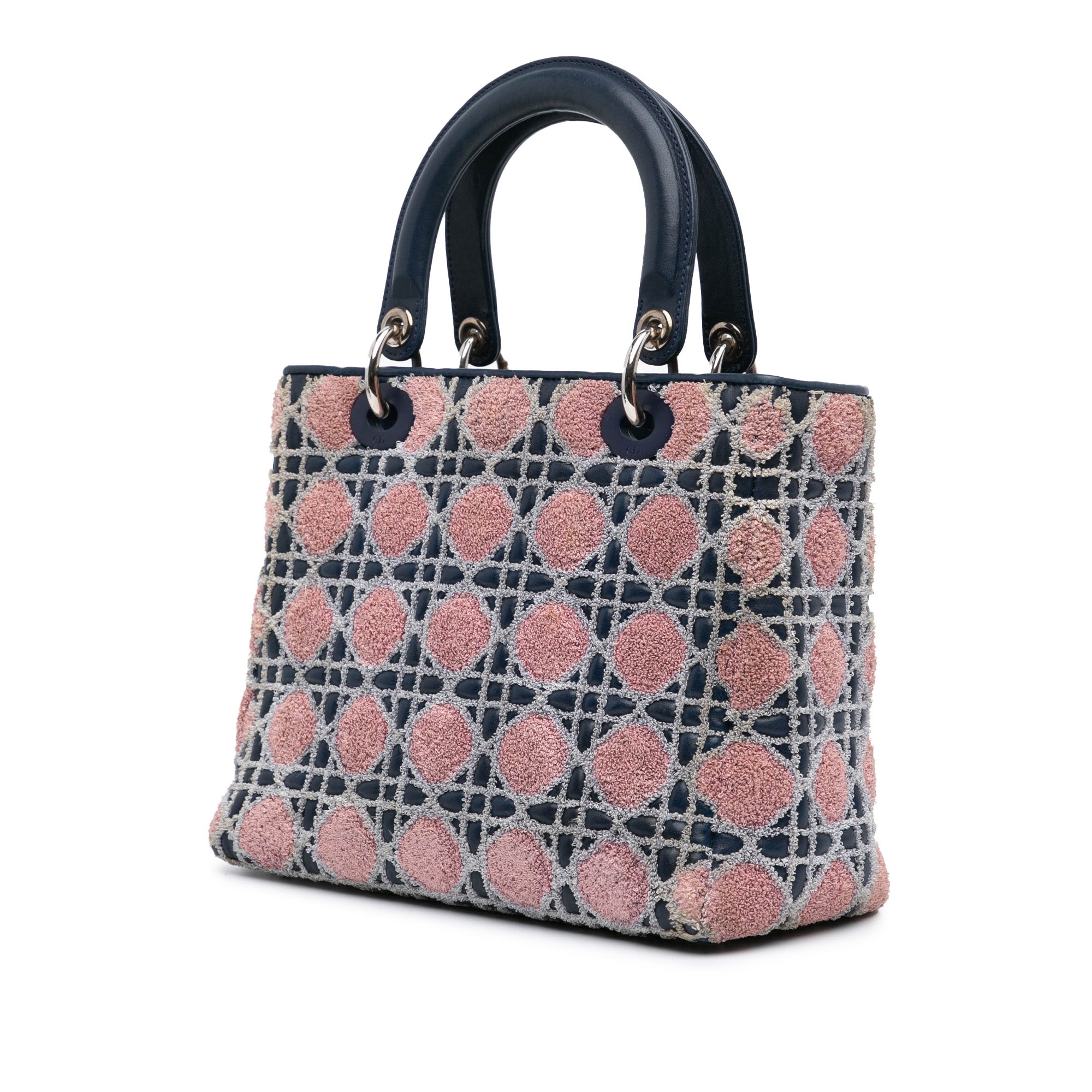 Medium Lambskin And Tweed Cannage Lady Dior