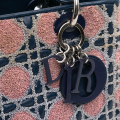 Medium Lambskin And Tweed Cannage Lady Dior