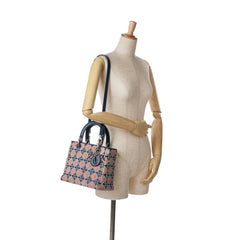 Medium Lambskin And Tweed Cannage Lady Dior