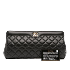CC Quilted Lambskin Frame Clutch