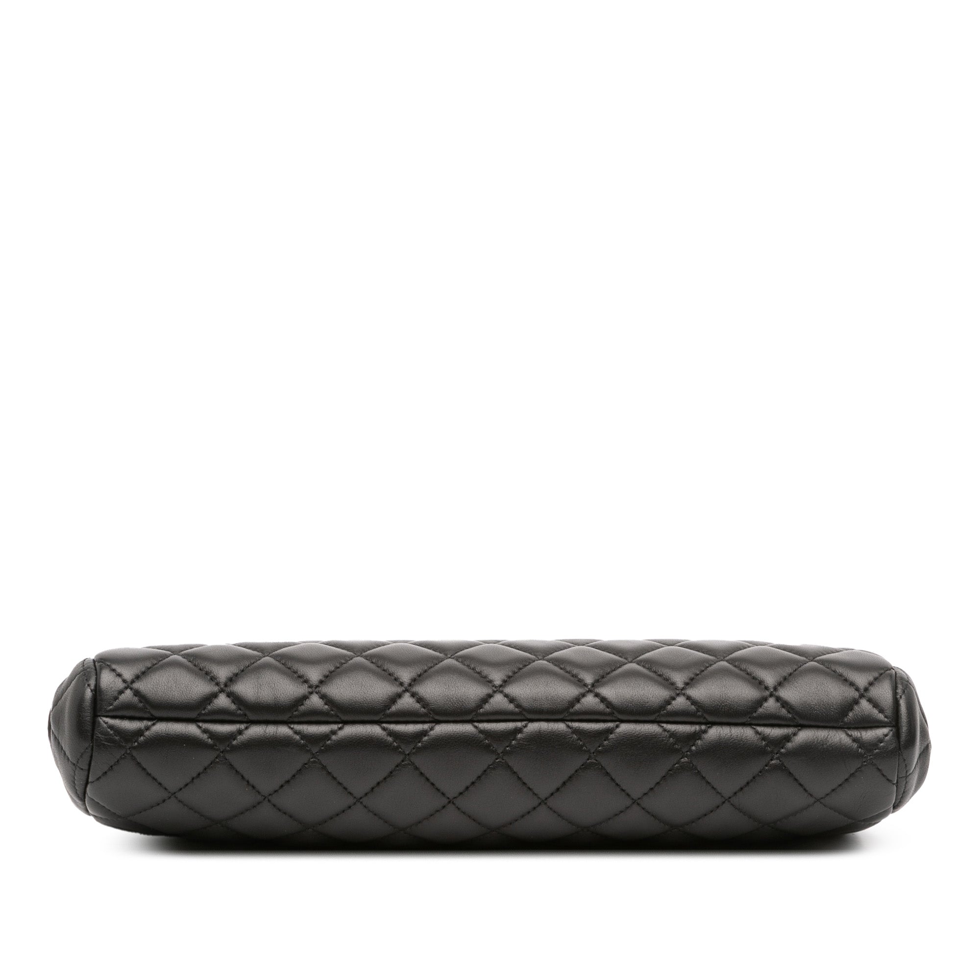 CC Quilted Lambskin Frame Clutch