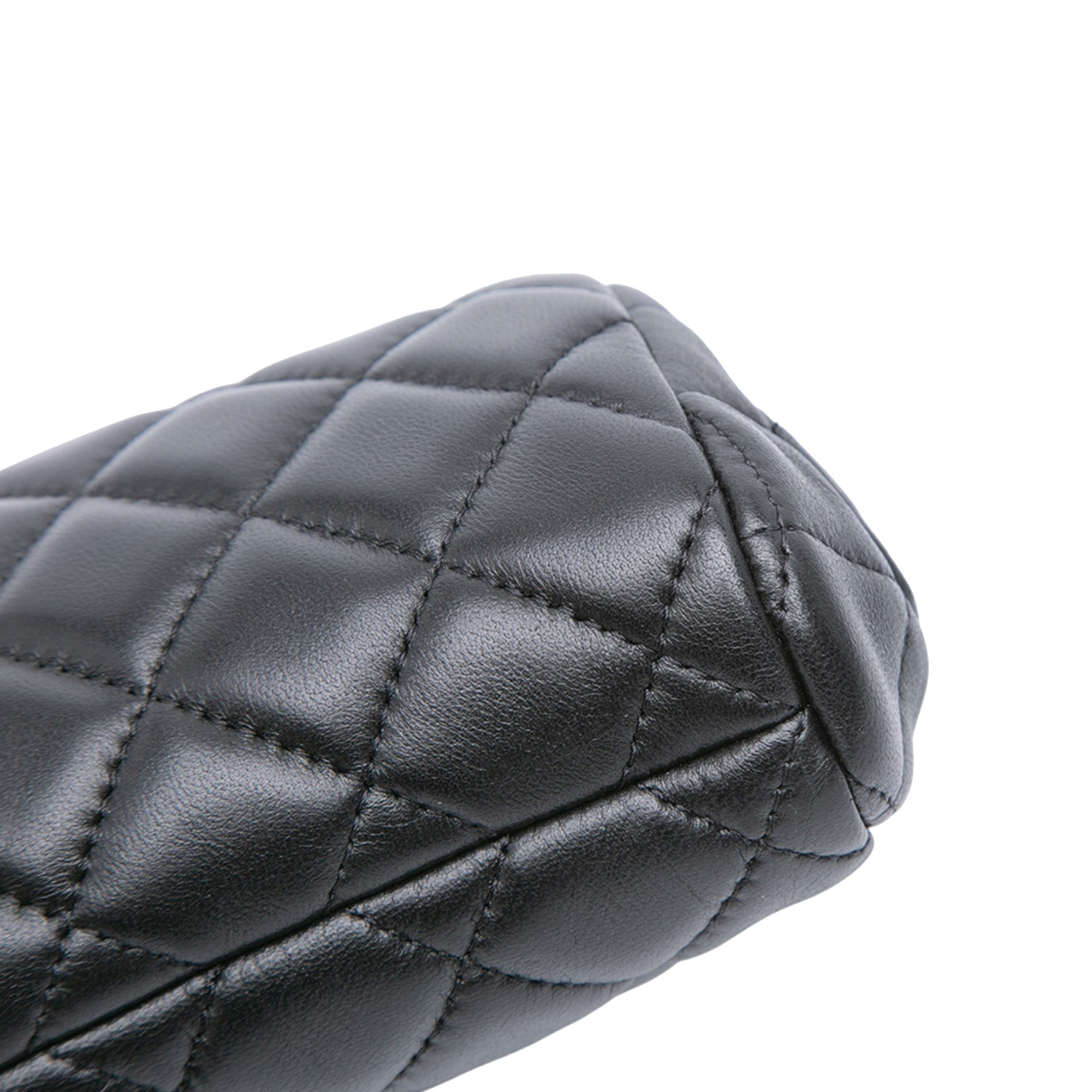CC Quilted Lambskin Frame Clutch