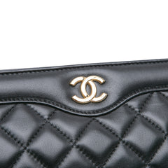 CC Quilted Lambskin Frame Clutch