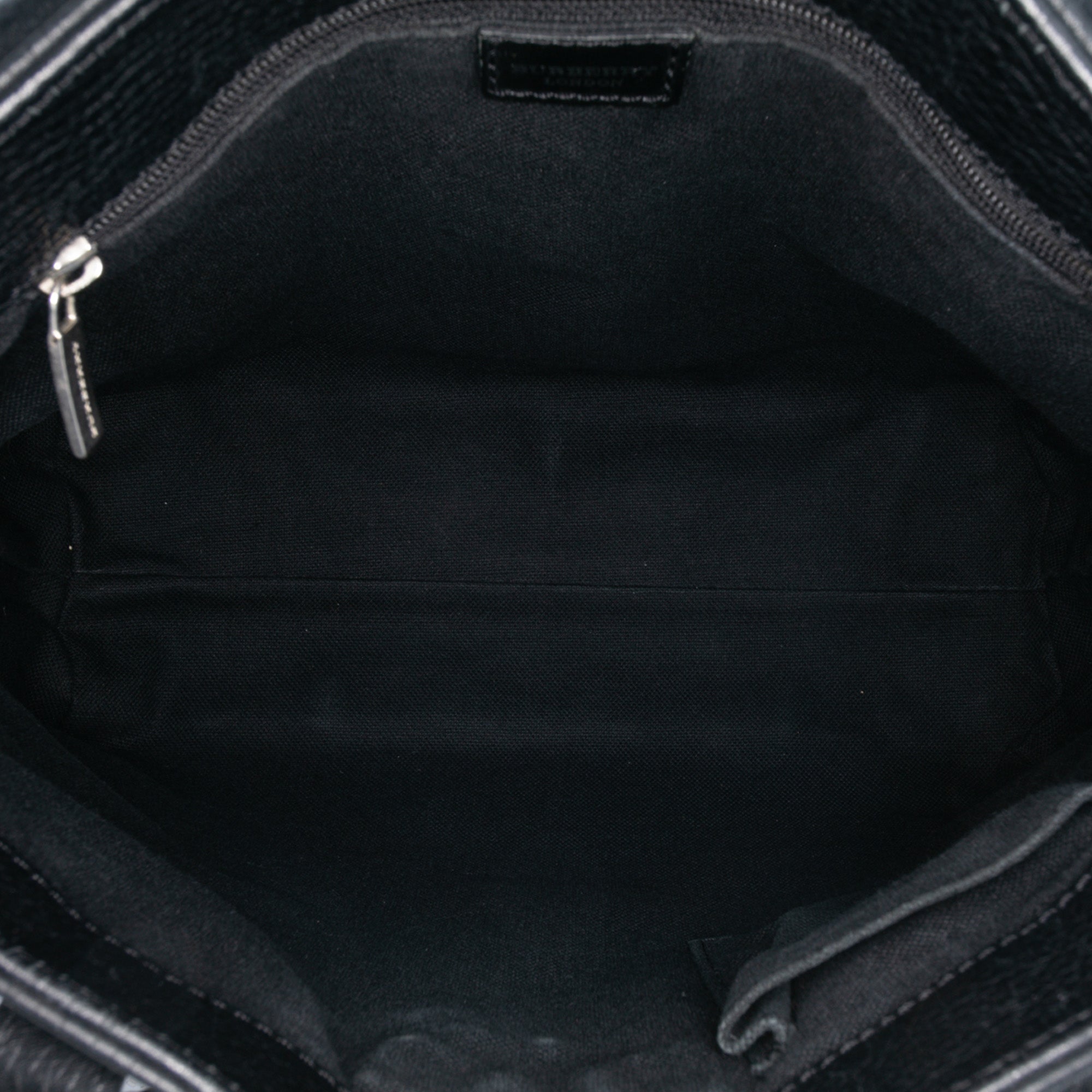 House Check Trimmed Grainy Calfskin Horn Toggle Tote
