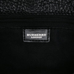 House Check Trimmed Grainy Calfskin Horn Toggle Tote