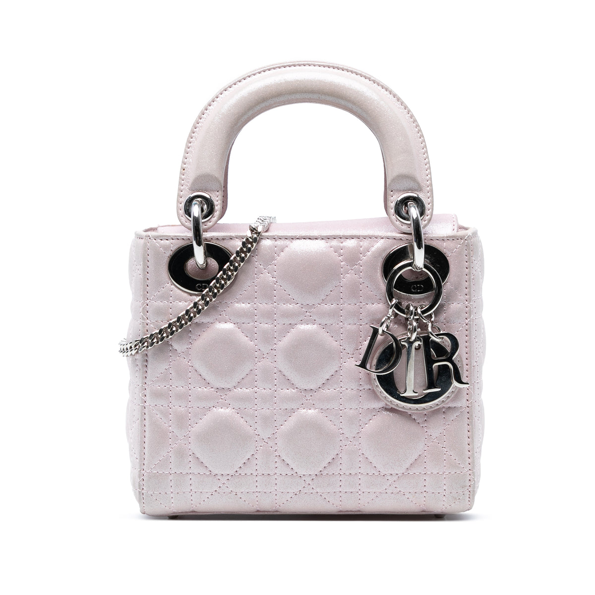 Mini Metallic Lambskin Cannage Lady Dior