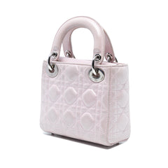 Mini Metallic Lambskin Cannage Lady Dior
