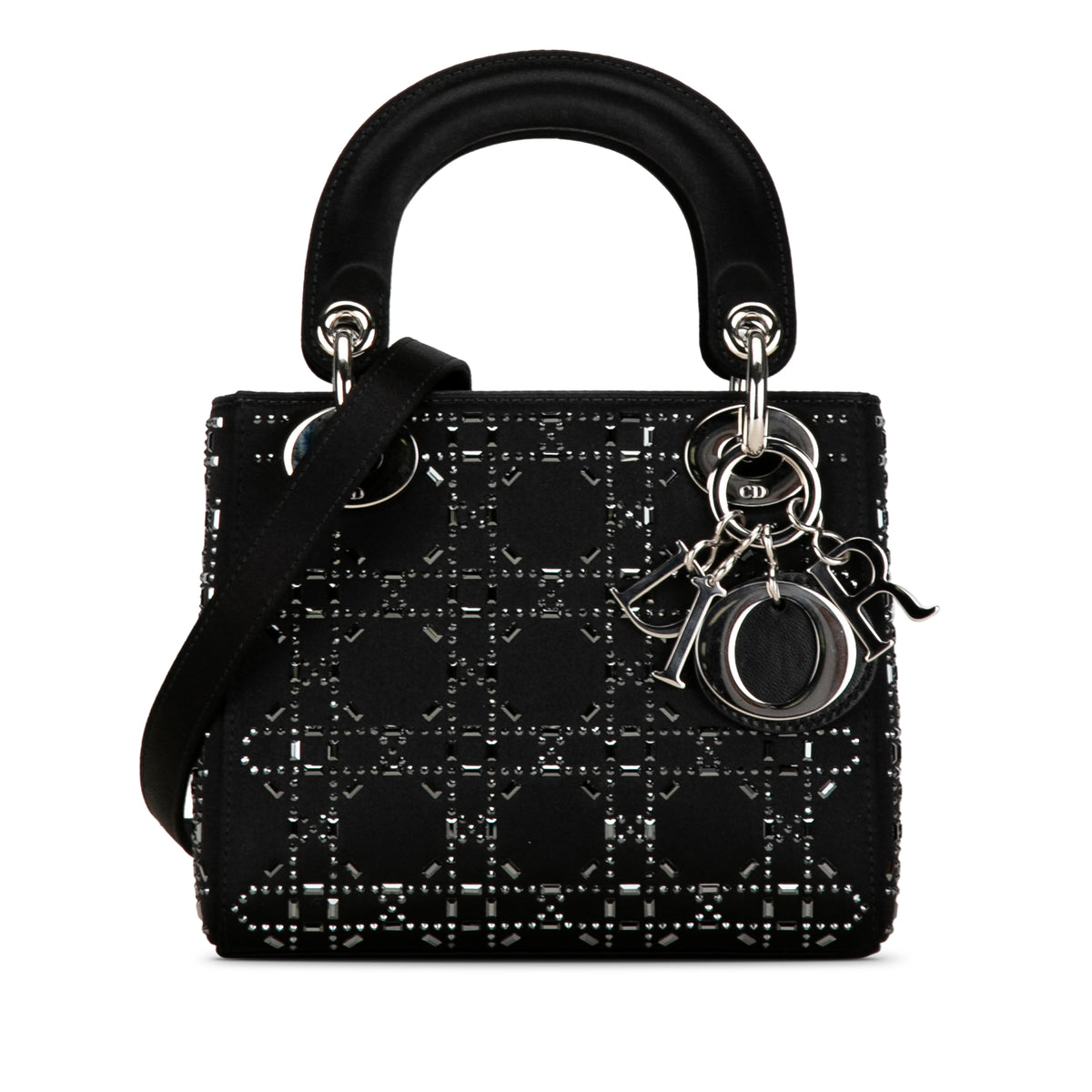 Mini Satin Cannage Crystal Embellished Lady Dior_0