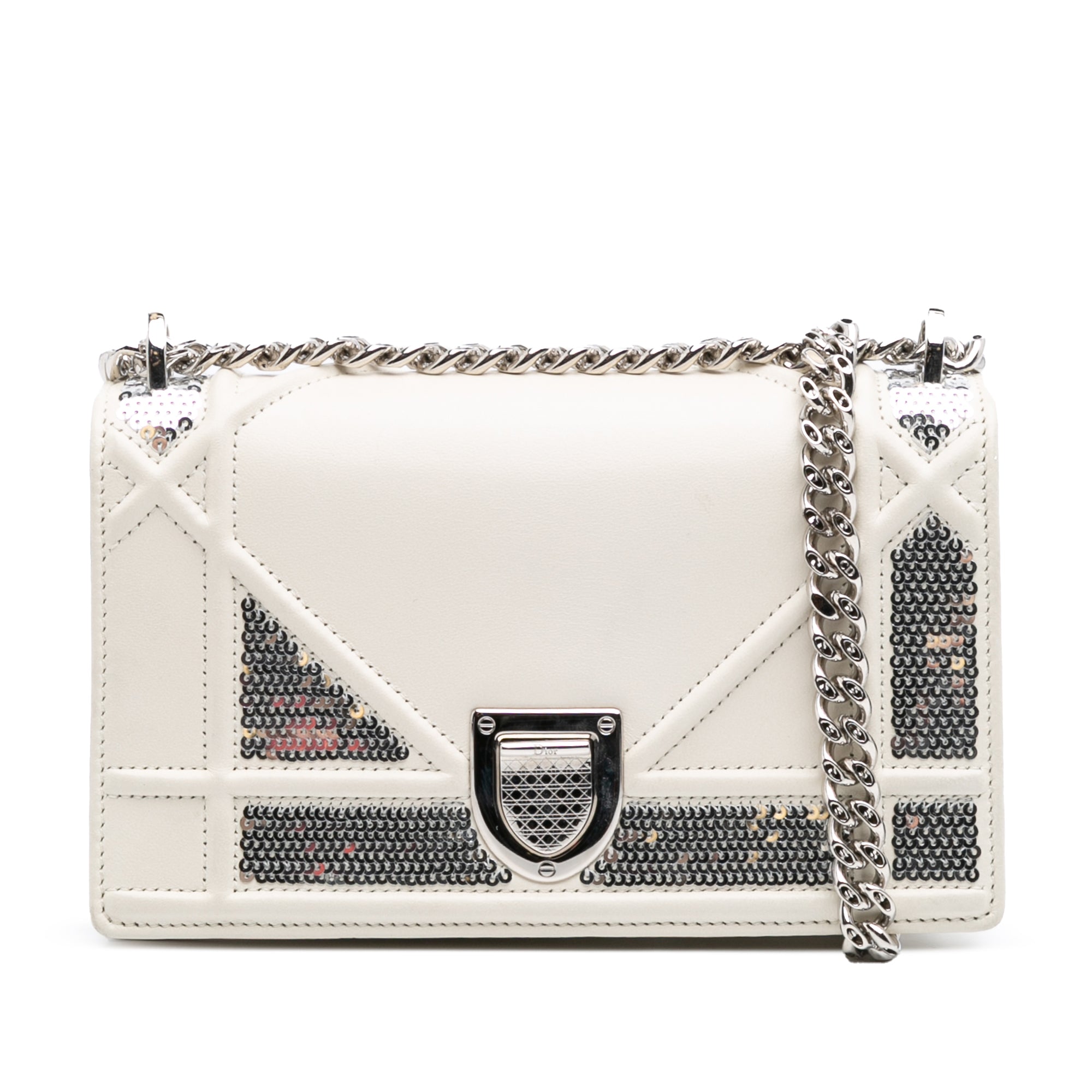 Small Calfskin Diorama Sequin Flap