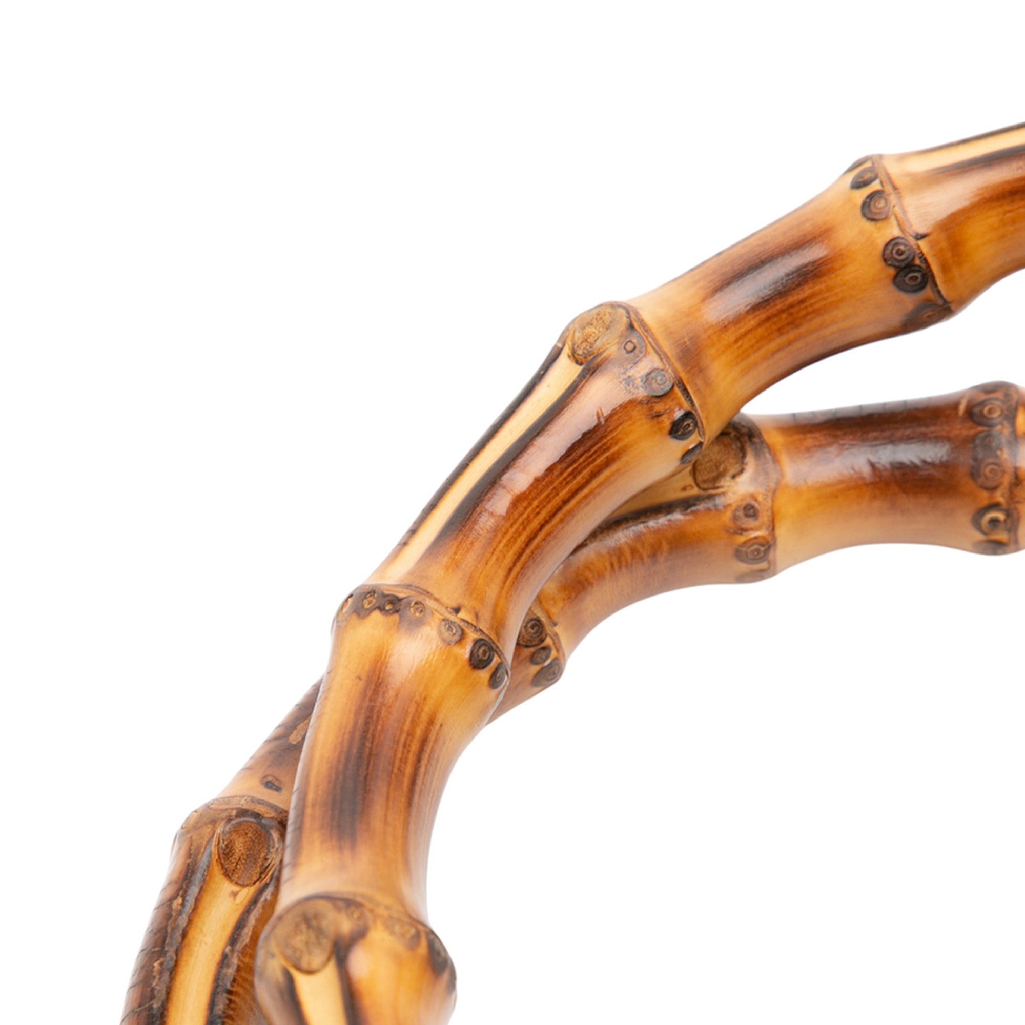 Small Calfskin Bamboo Shopper Satchel