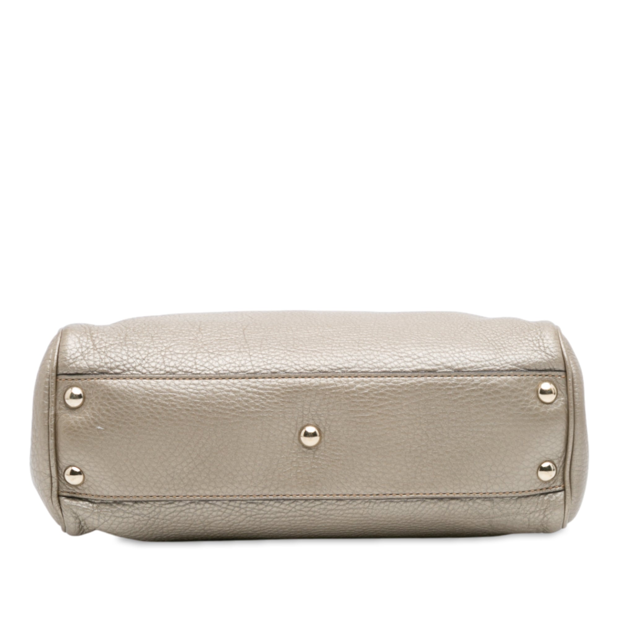 Small Calfskin Bamboo Shopper Satchel