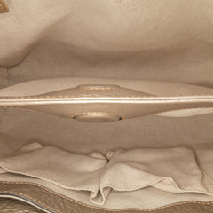 Small Calfskin Bamboo Shopper Satchel