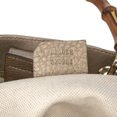 Small Calfskin Bamboo Shopper Satchel