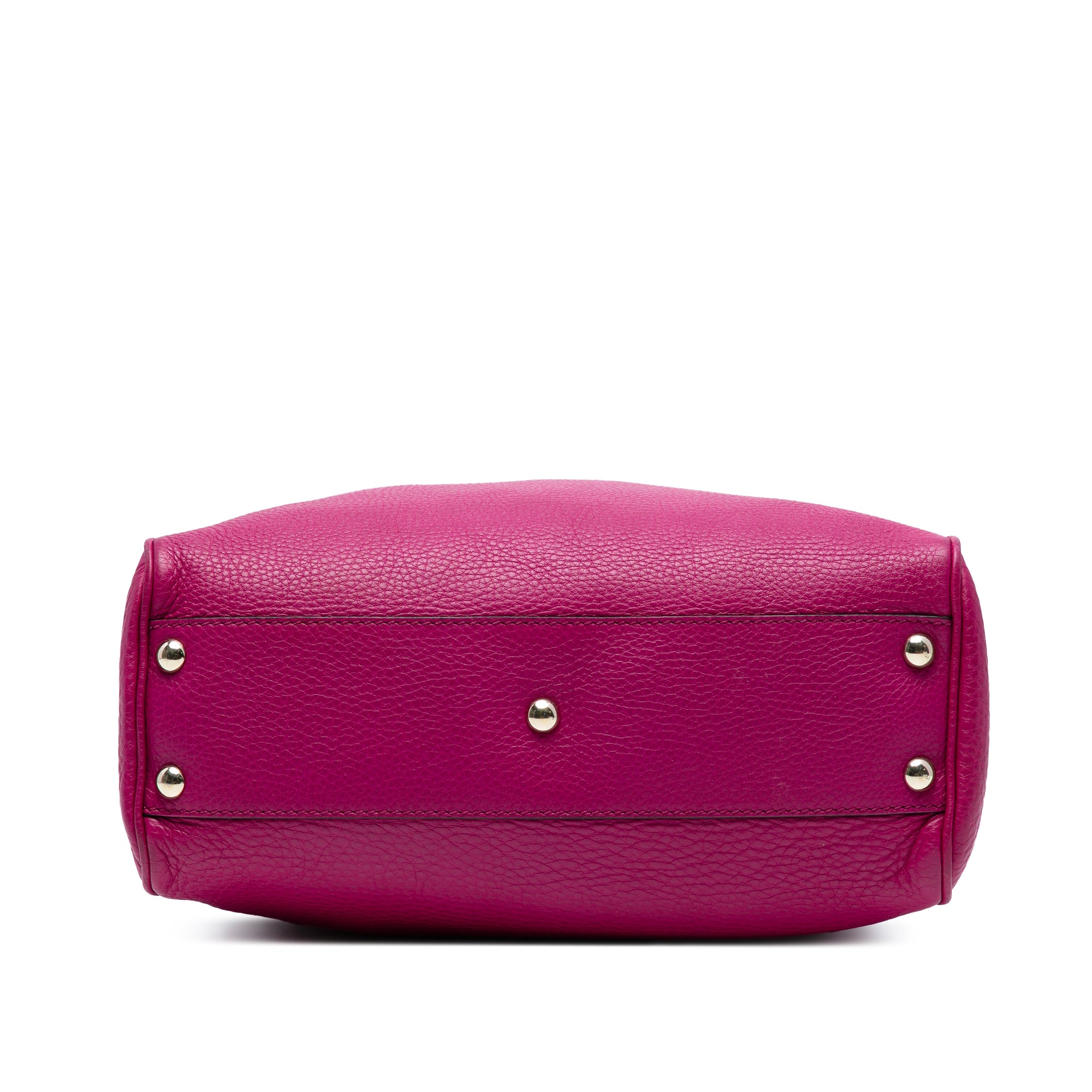 Small Calfskin Bamboo Shopper Satchel