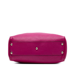 Small Calfskin Bamboo Shopper Satchel