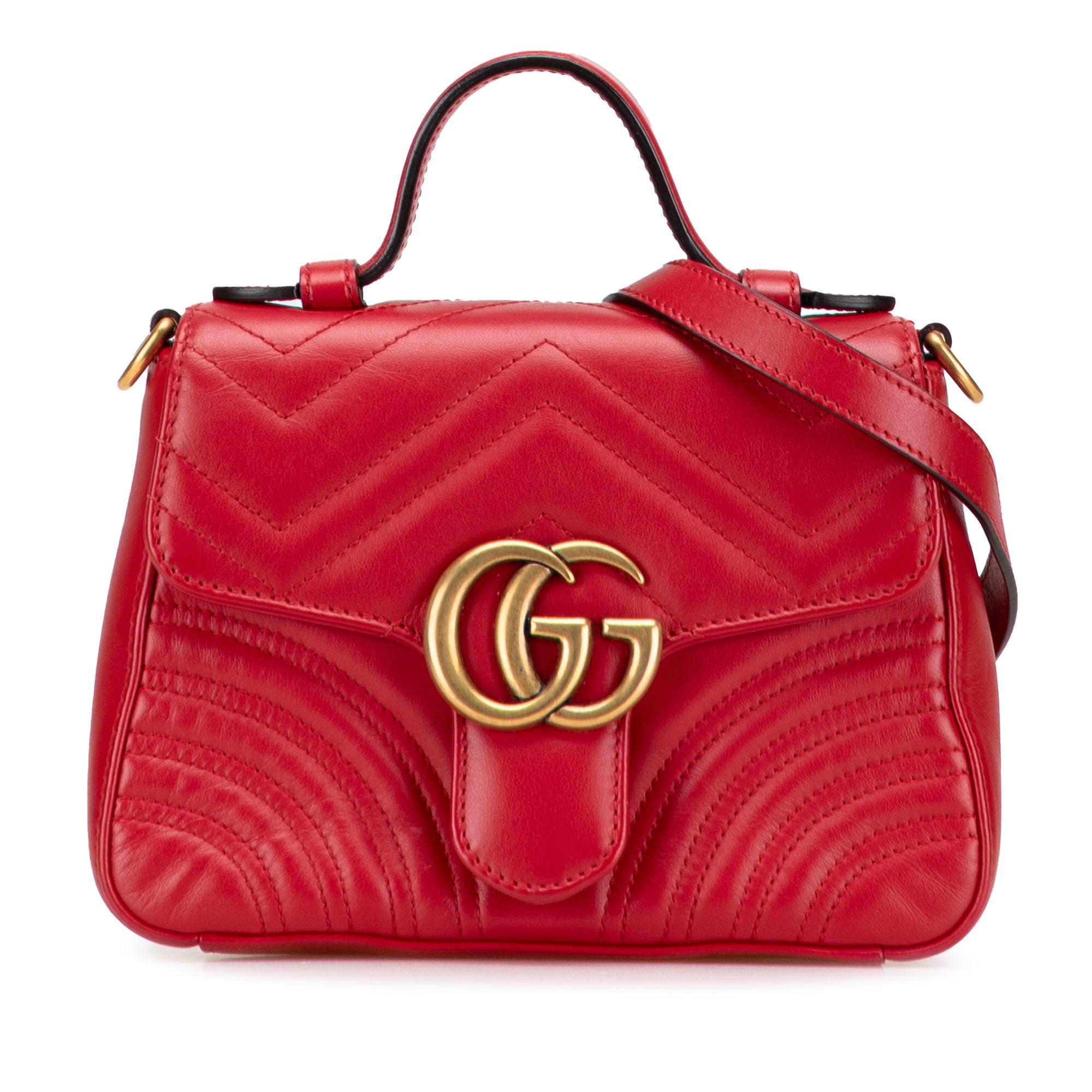 Mini GG Marmont Matelasse Leather Top Handle Bag