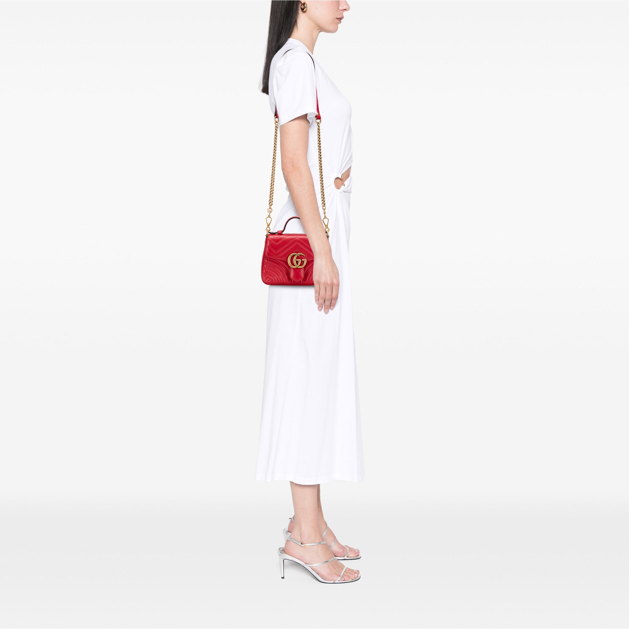 Mini GG Marmont Matelasse Leather Top Handle Bag