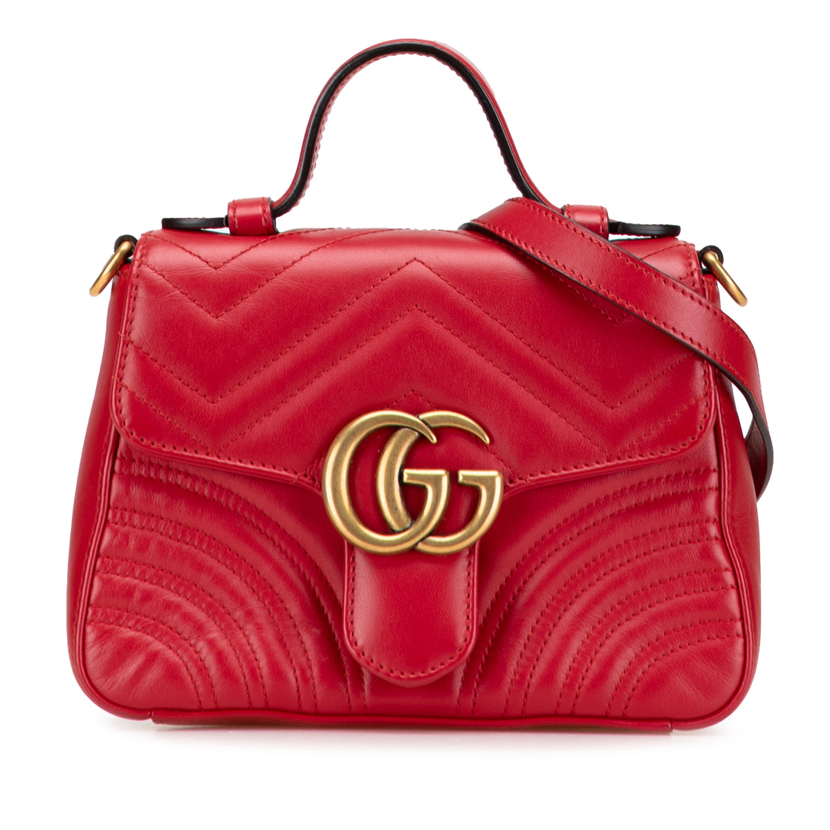 Mini GG Marmont Matelasse Leather Top Handle Bag