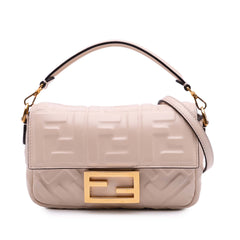 Mini Zucca Embossed Leather Baguette Satchel