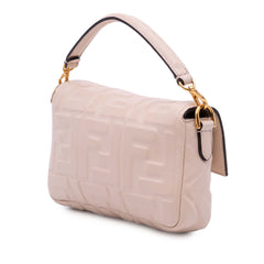Mini Zucca Embossed Leather Baguette Satchel