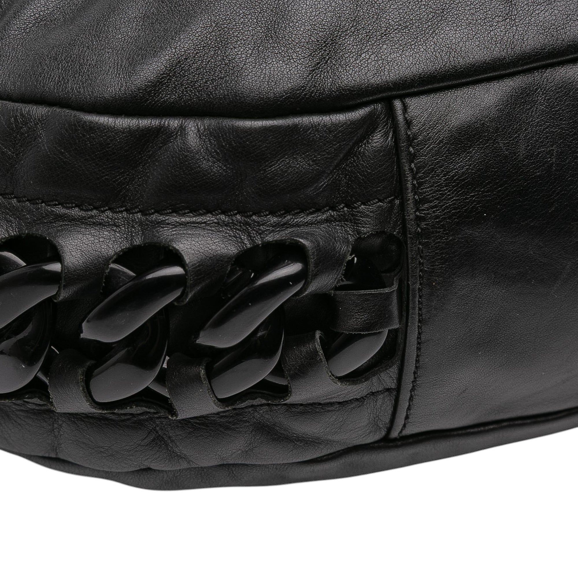 Calfskin Modern Chain Rhodoid Hobo