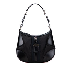 Leather Trimmed Tessuto Hobo