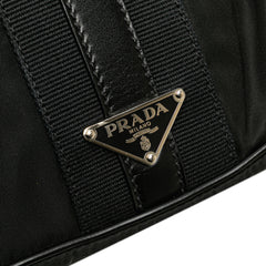 Leather Trimmed Tessuto Hobo