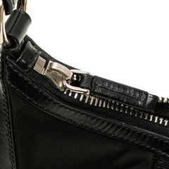 Leather Trimmed Tessuto Hobo